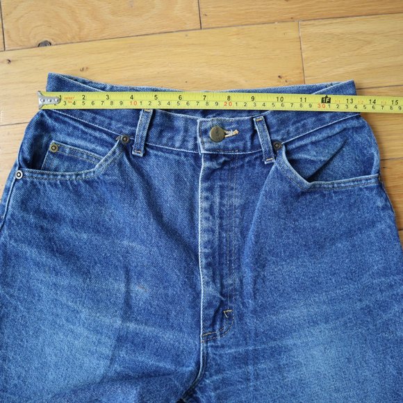 Vintage L.L. Bean High Waisted Wide Leg Blue Jeans - Picture 13 of 16